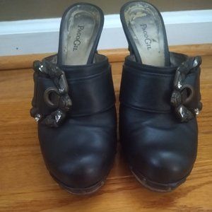 Gorgeous stylish  Mules with jewelry-like buckle